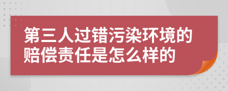 第三人过错污染环境的赔偿责任是怎么样的