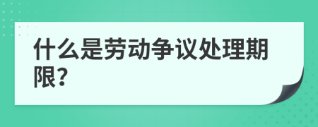 什么是劳动争议处理期限？