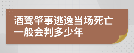 酒驾肇事逃逸当场死亡一般会判多少年