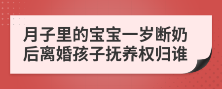 月子里的宝宝一岁断奶后离婚孩子抚养权归谁