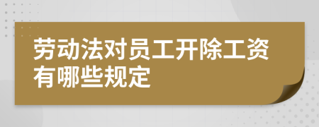 劳动法对员工开除工资有哪些规定