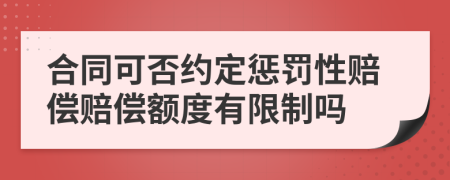 合同可否约定惩罚性赔偿赔偿额度有限制吗