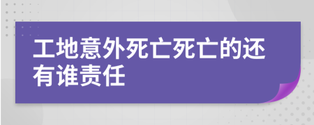 工地意外死亡死亡的还有谁责任