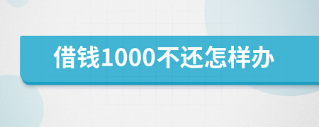借钱1000不还怎样办