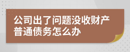 公司出了问题没收财产普通债务怎么办