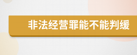 非法经营罪能不能判缓