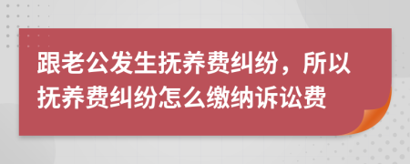 跟老公发生抚养费纠纷，所以抚养费纠纷怎么缴纳诉讼费