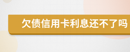 欠债信用卡利息还不了吗