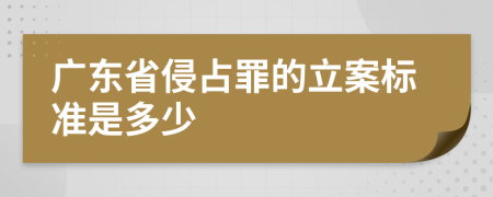 广东省侵占罪的立案标准是多少