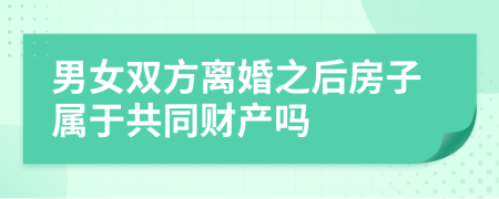 男女双方离婚之后房子属于共同财产吗