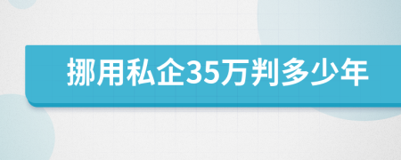 挪用私企35万判多少年