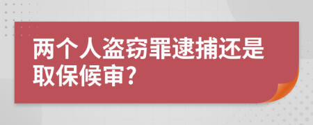 两个人盗窃罪逮捕还是取保候审?