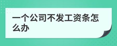 一个公司不发工资条怎么办