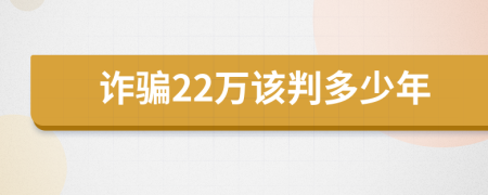 诈骗22万该判多少年