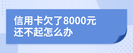 信用卡欠了8000元还不起怎么办