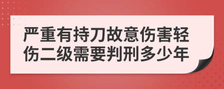 严重有持刀故意伤害轻伤二级需要判刑多少年