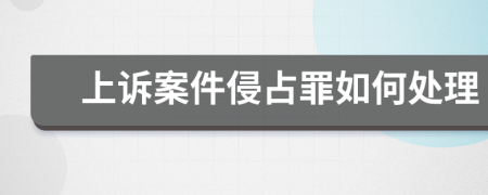 上诉案件侵占罪如何处理