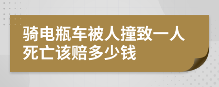 骑电瓶车被人撞致一人死亡该赔多少钱