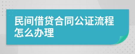 民间借贷合同公证流程怎么办理