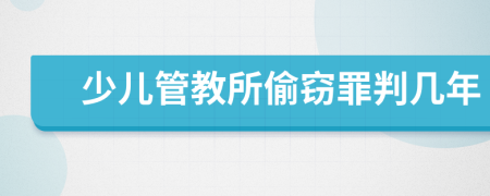 少儿管教所偷窃罪判几年