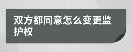 双方都同意怎么变更监护权