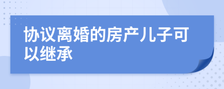 协议离婚的房产儿子可以继承
