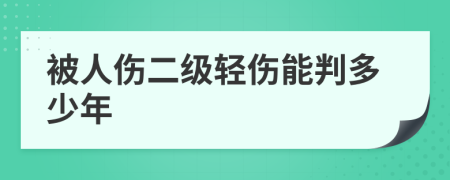 被人伤二级轻伤能判多少年