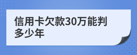 信用卡欠款30万能判多少年