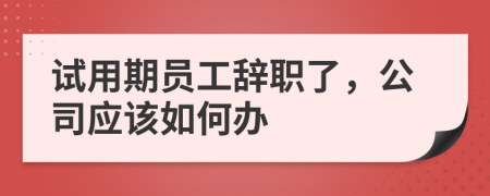 试用期员工辞职了，公司应该如何办