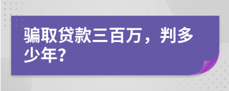 骗取贷款三百万，判多少年？