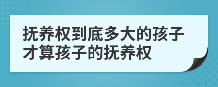 抚养权到底多大的孩子才算孩子的抚养权
