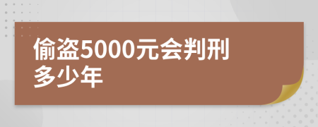 偷盗5000元会判刑多少年