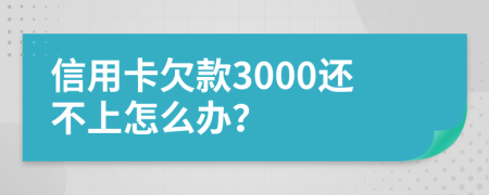 信用卡欠款3000还不上怎么办？