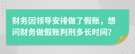 财务因领导安排做了假账，想问财务做假账判刑多长时间？