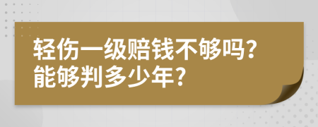 轻伤一级赔钱不够吗？能够判多少年?