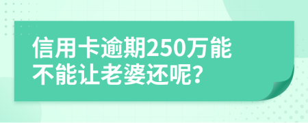 信用卡逾期250万能不能让老婆还呢？