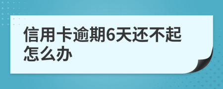 信用卡逾期6天还不起怎么办