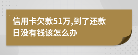 信用卡欠款51万,到了还款日没有钱该怎么办