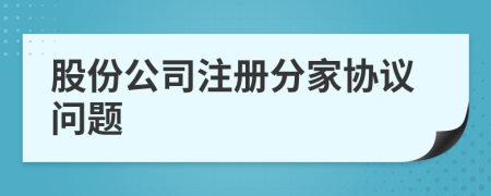 股份公司注册分家协议问题