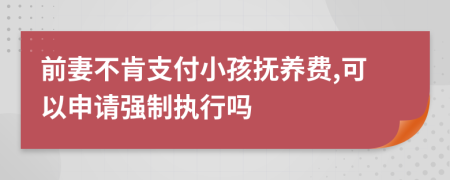 前妻不肯支付小孩抚养费,可以申请强制执行吗