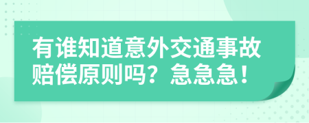 有谁知道意外交通事故赔偿原则吗？急急急！