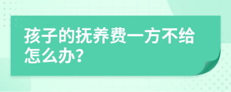 孩子的抚养费一方不给怎么办？