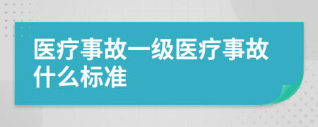 医疗事故一级医疗事故什么标准