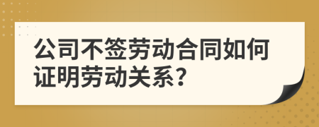 公司不签劳动合同如何证明劳动关系？