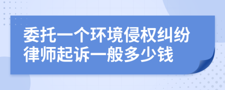 委托一个环境侵权纠纷律师起诉一般多少钱