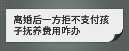 离婚后一方拒不支付孩子抚养费用咋办