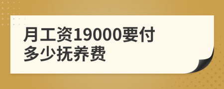 月工资19000要付多少抚养费