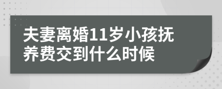 夫妻离婚11岁小孩抚养费交到什么时候