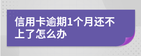 信用卡逾期1个月还不上了怎么办