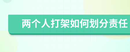 两个人打架如何划分责任